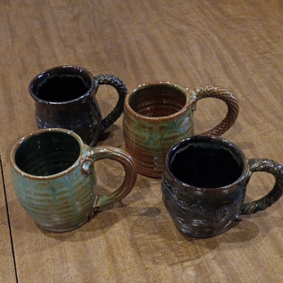 Collins Other - Rustic Ceramic Mug Set - Green and Brown